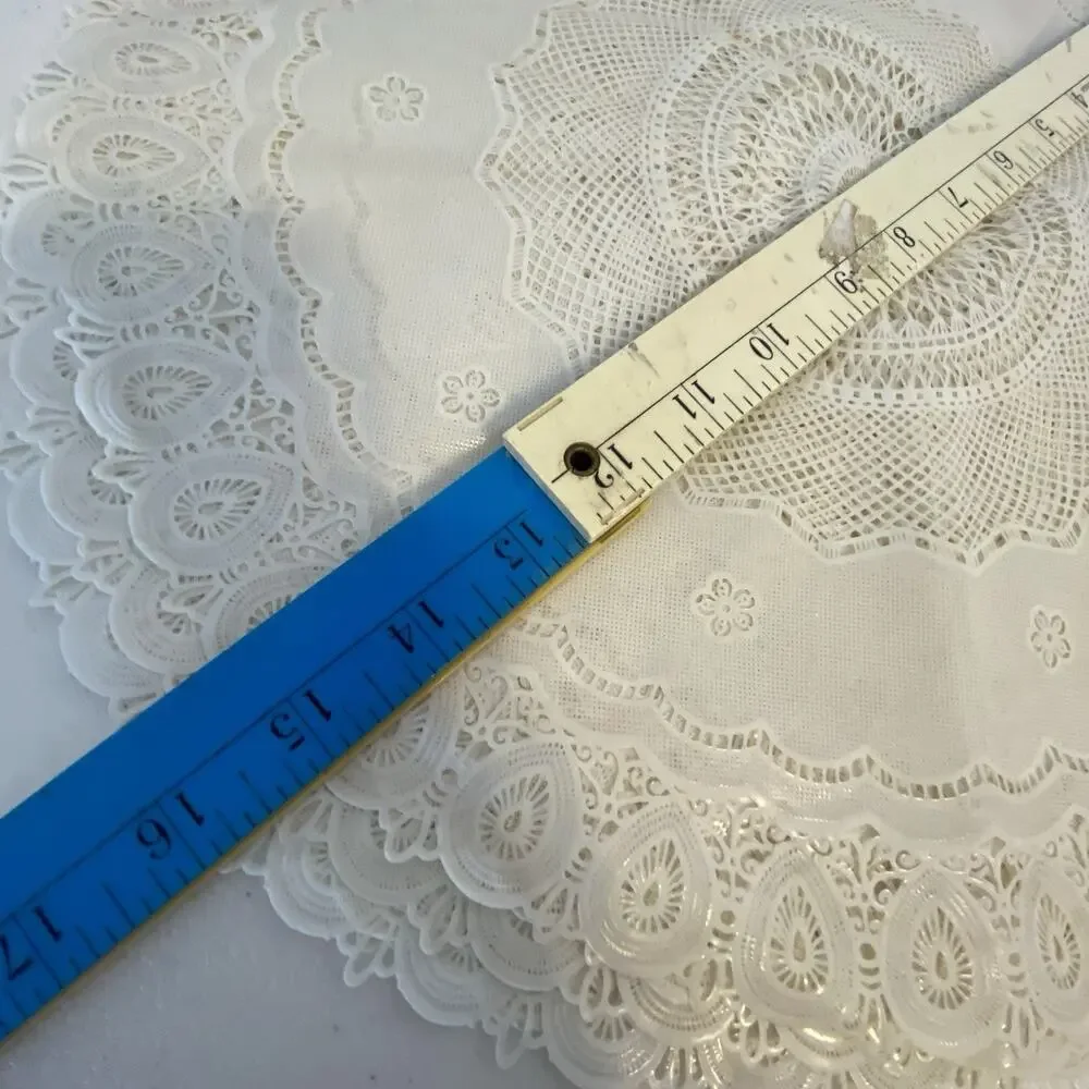 Vintage 70s-80s Silicone Lace Tablecloth Doily Round Ivory Table Topper Lot Of 7